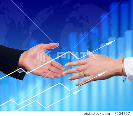 Handshake on an abstract background. 7304767