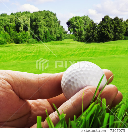 golf ball in his hand 7307075
