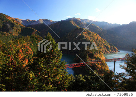 Autumn Oigawa Railway Oi Lake Uen Station 7309956