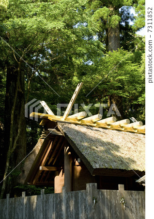 Ise寺廟Benike樣式天禱告宮殿屋頂 7311852