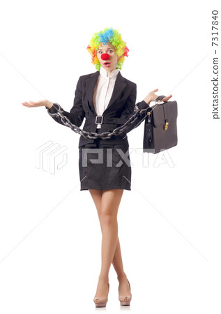 Woman clown in business suit 7317840