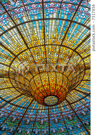 Ceiling in Misic Palace, Barcelona, Spain 7317856