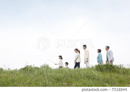 Walking with family 7318844