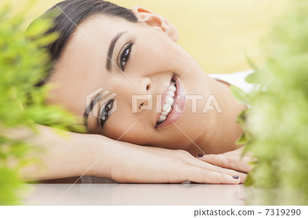 Natural Health Concept Beautiful Woman Smiling Natural Health Concept Beautiful Woman Smiling 7319290