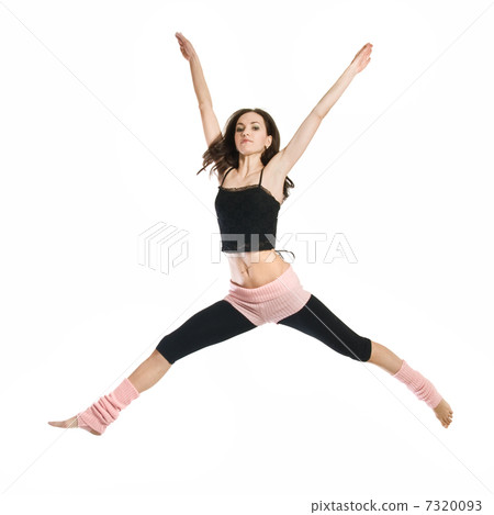 jumping young dancer isolated on white background jumping young dancer isolated on white background 7320093