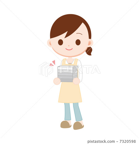 A woman who cleanses a book 7320598