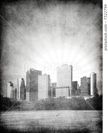 grunge image of new york skyline 7322794