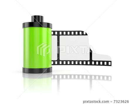 Film roll isolated on white with reflection 7323626