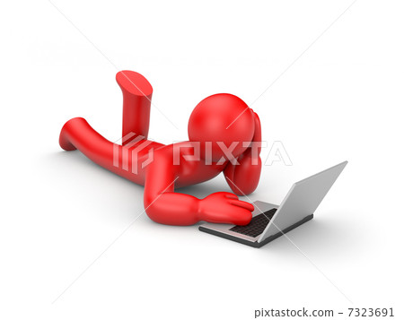 Person work or relax on laptop 7323691
