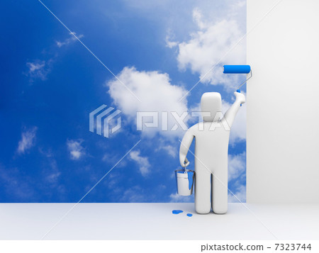 Person paint sky Person paint sky 7323744