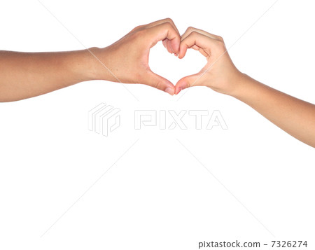 Heart women and men's hand white back Heart women and men's hand white back 7326274