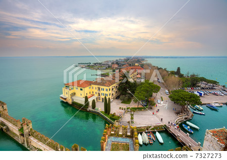 View on Sirmione and Lake Garda fro the castle. View on Sirmione and Lake Garda fro the castle. 7327273