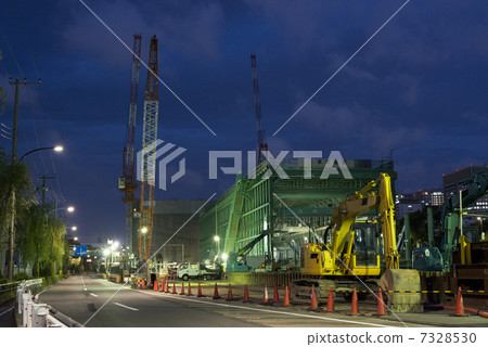 Nighttime construction city planning Nighttime construction city planning 7328530