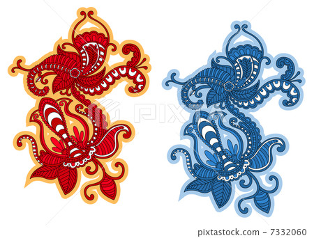 Abstract floral pattern in retro style Abstract floral pattern in retro style 7332060