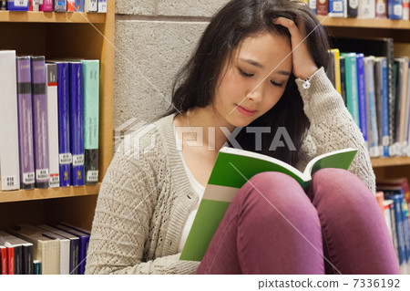 Stressed student reading a book Stressed student reading a book 7336192