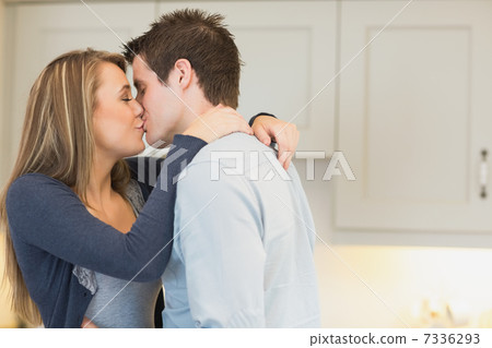 Hugging and kissing couple 7336293