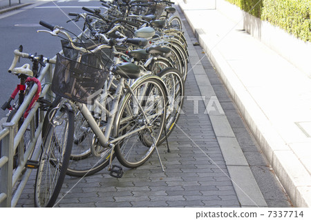 An annoying bicycle parking in an office town 7337714