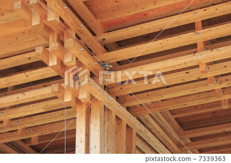 木製建築的天花板木結構 木製建築的天花板木結構 7339363