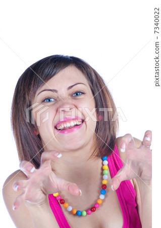 young woman makes a funny face young woman makes a funny face 7340022