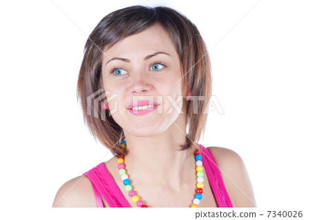 beautiful brunette smiling beautiful brunette smiling 7340026