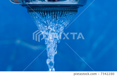 Shower and flying water drops. 7342280