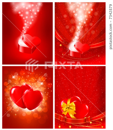 Set of Valentine`s day backgrounds. Vector illustration. Set of Valentine`s day backgrounds. Vector illustration. 7342879