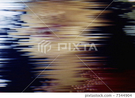Up of a woman's face in a jammed TV screen 7344904