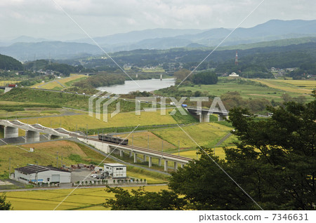 I wish the Kitakami River from Hiraizumi / Chonnoji Eastern gazebo in Iwate prefecture 7346631