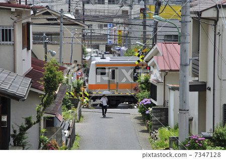 Walk on Oume and Ome line running through the streets Walk on Oume and Ome line running through the streets 7347128