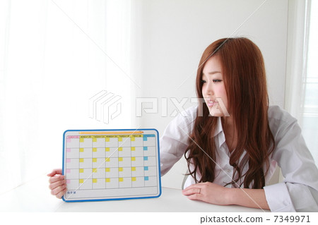 Schedule table and school girls 7349971