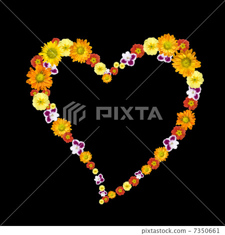 decorative heart symbol from color flowers 7350661