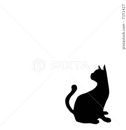 黑貓剪影 插圖素材 7351427 Pixta圖庫