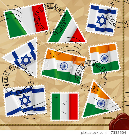 Postage stamps with flags Postage stamps with flags 7352604