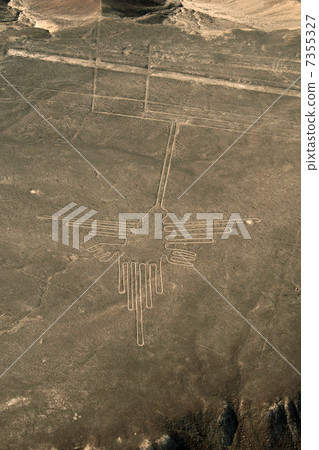 A hummingbird of Nazca's landscape painting 7355327