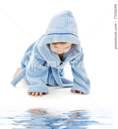 baby boy in blue robe baby boy in blue robe 7356049