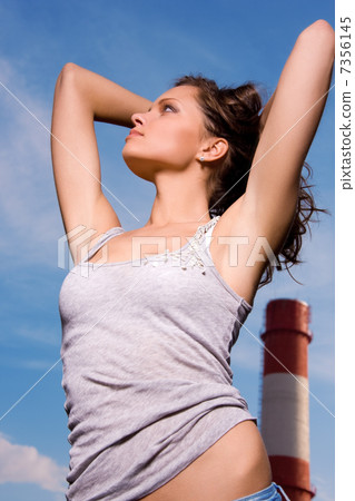 young sexy woman in blue jeans young sexy woman in blue jeans 7356145