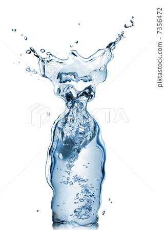 bottle from water and splash isolated on white bottle from water and splash isolated on white 7356472