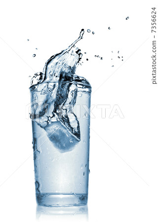 water splash in glass isolated on white water splash in glass isolated on white 7356624