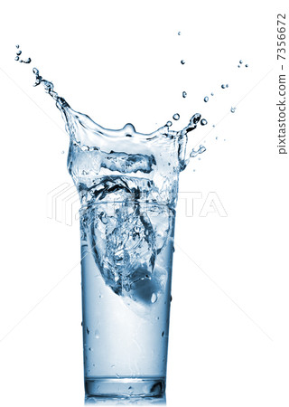 water splash in glass isolated on white 7356672