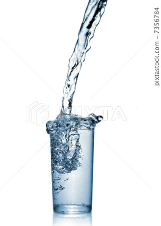 water splash in glass isolated on white 7356784