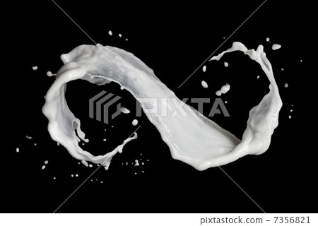 infinity symbol of milk splash isolated on black infinity symbol of milk splash isolated on black 7356821