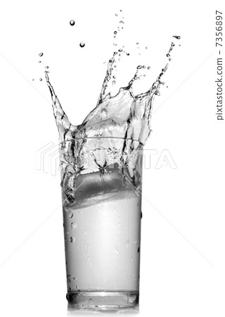 water splash in glass isolated on white water splash in glass isolated on white 7356897