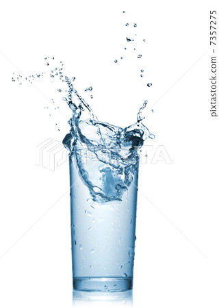 water splash in glass isolated on white water splash in glass isolated on white 7357275