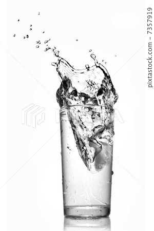 water splash in glass isolated on white 7357919