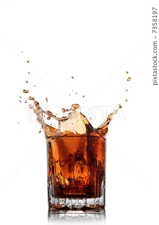 splash of cola in glass isolated on white splash of cola in glass isolated on white 7358197