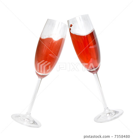 two glasses with coctails isolated on white two glasses with coctails isolated on white 7358480