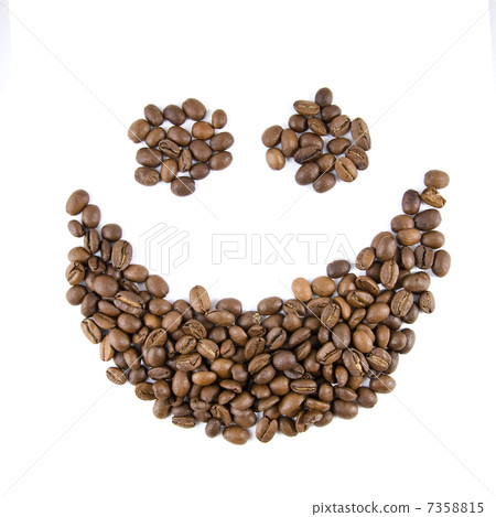 smile from coffee beans isolated on white smile from coffee beans isolated on white 7358815