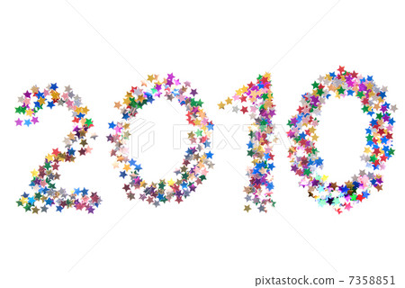 2010 digits from color stars isolated on white 7358851