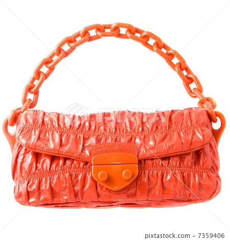 luxury red leather female bag isolated on white 7359406