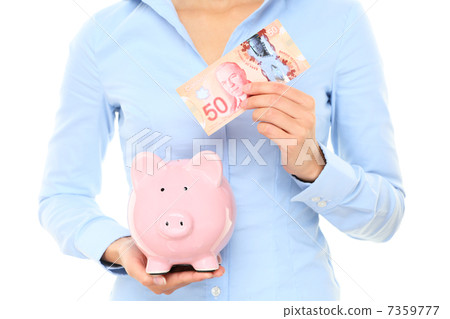 Canadian money saving piggy bank 7359777